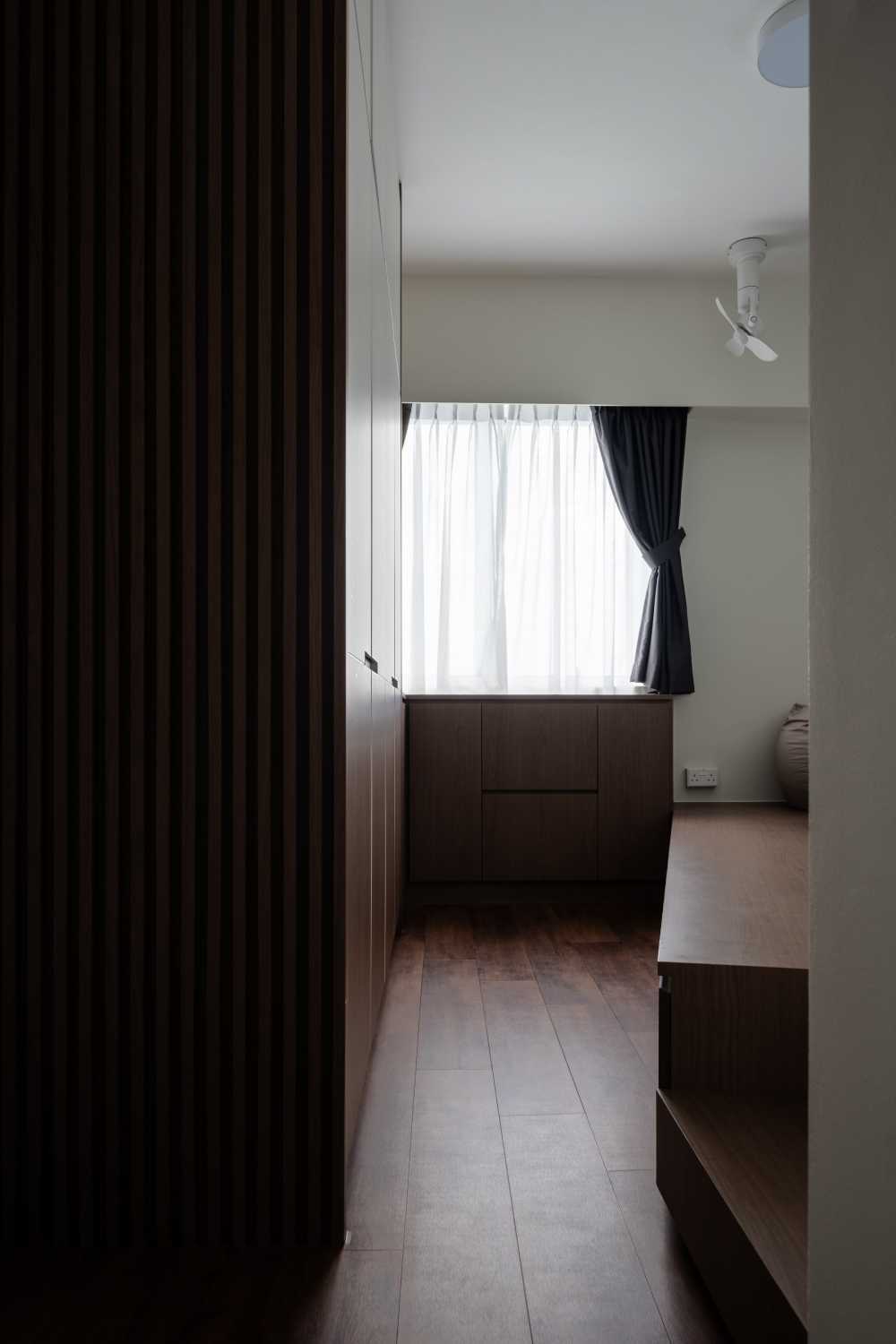 Contemporary Bedroom with Cove Lighting and Drop Ceiling