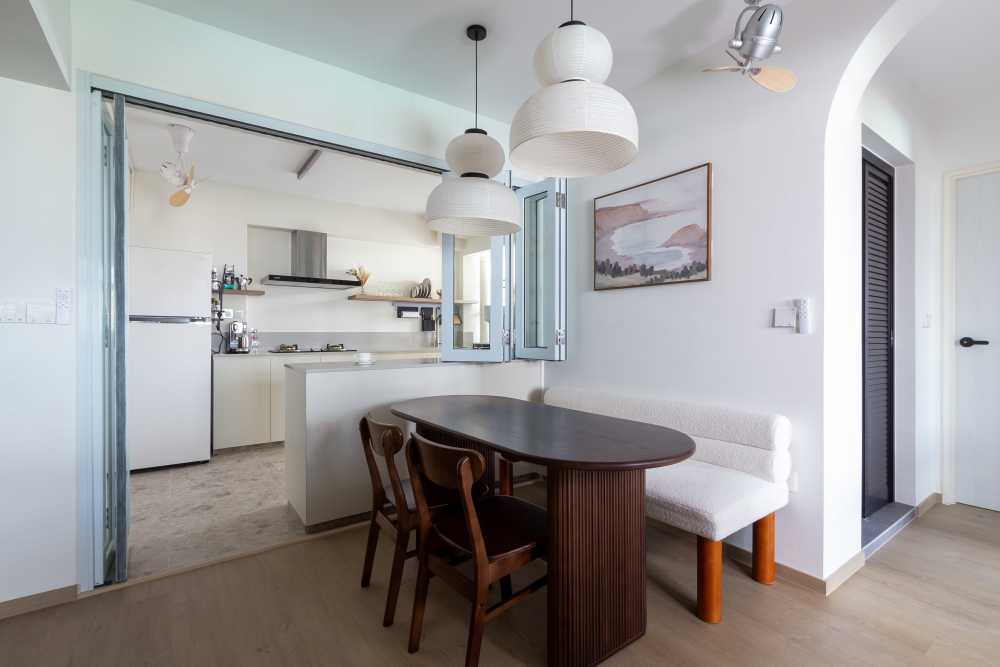 Minimalist Kitchen with Countertop and Vinyl Flooring
