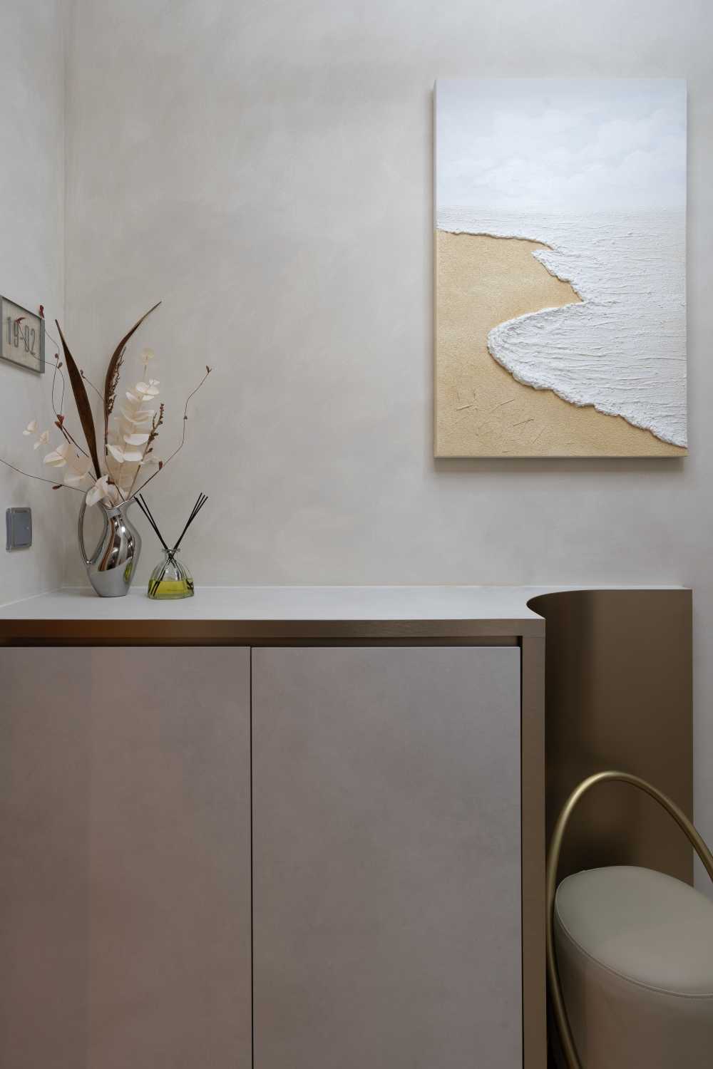 Modern Foyer with Artwork and Console Table