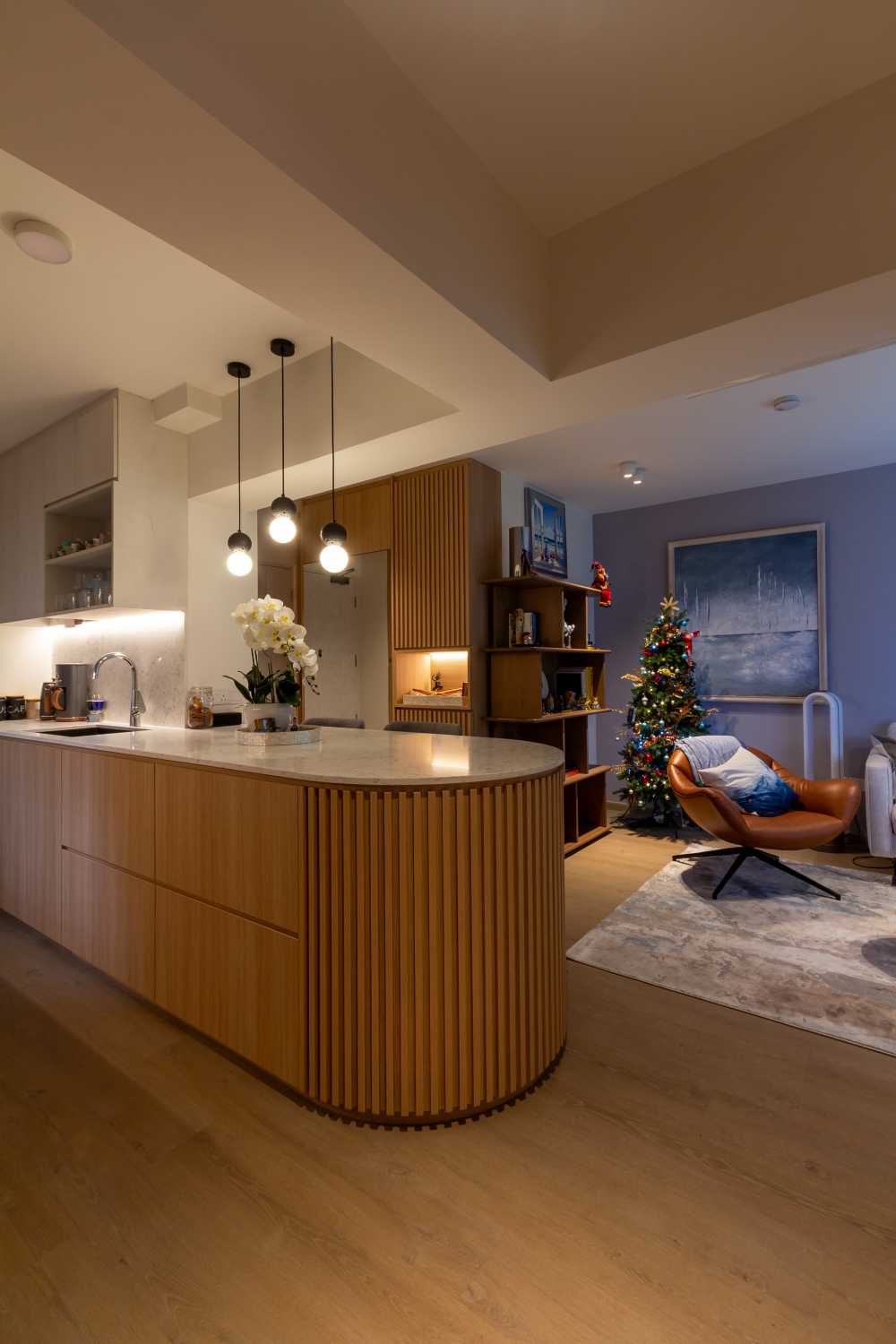 Modern Kitchen with Countertop and Open Kitchen