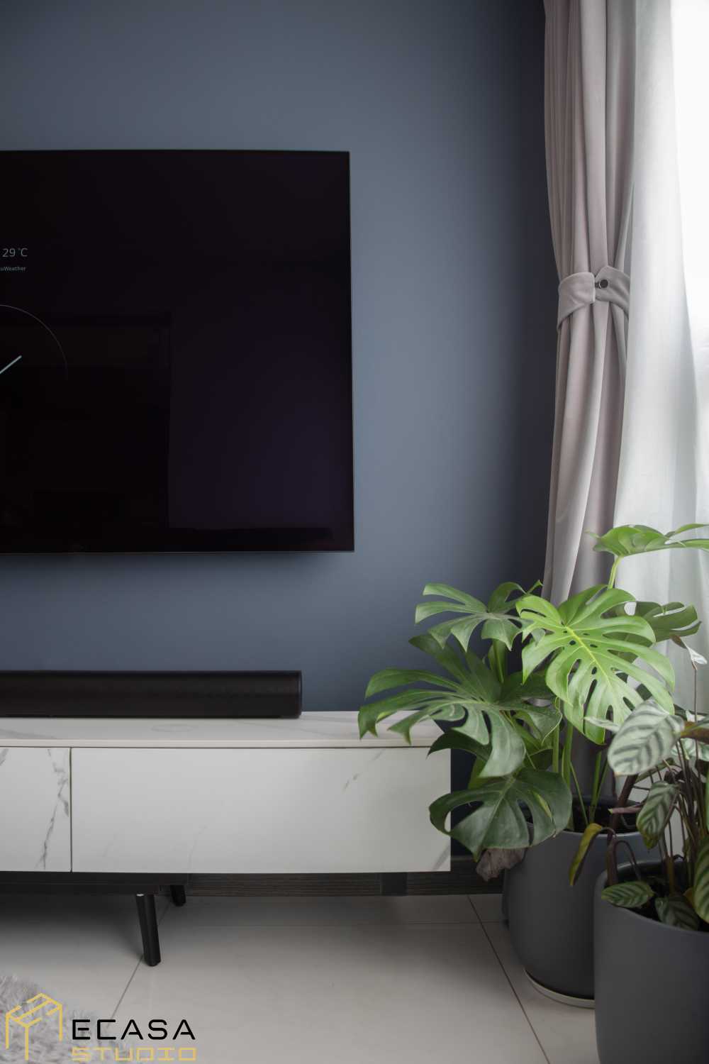 Modern Living Room with TV Console and Feature Wall