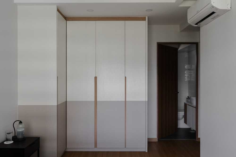 Scandinavian Bedroom with Ceiling Light and Wardrobe