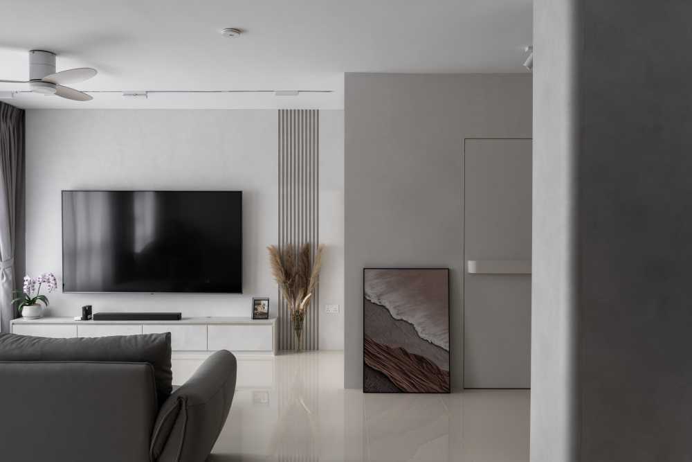 Minimalist Living Room with Sofa and TV