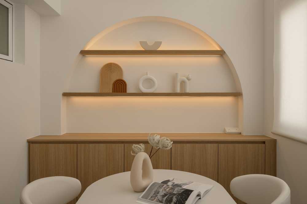 Scandinavian Kitchen with Kitchen Window and Cupboard
