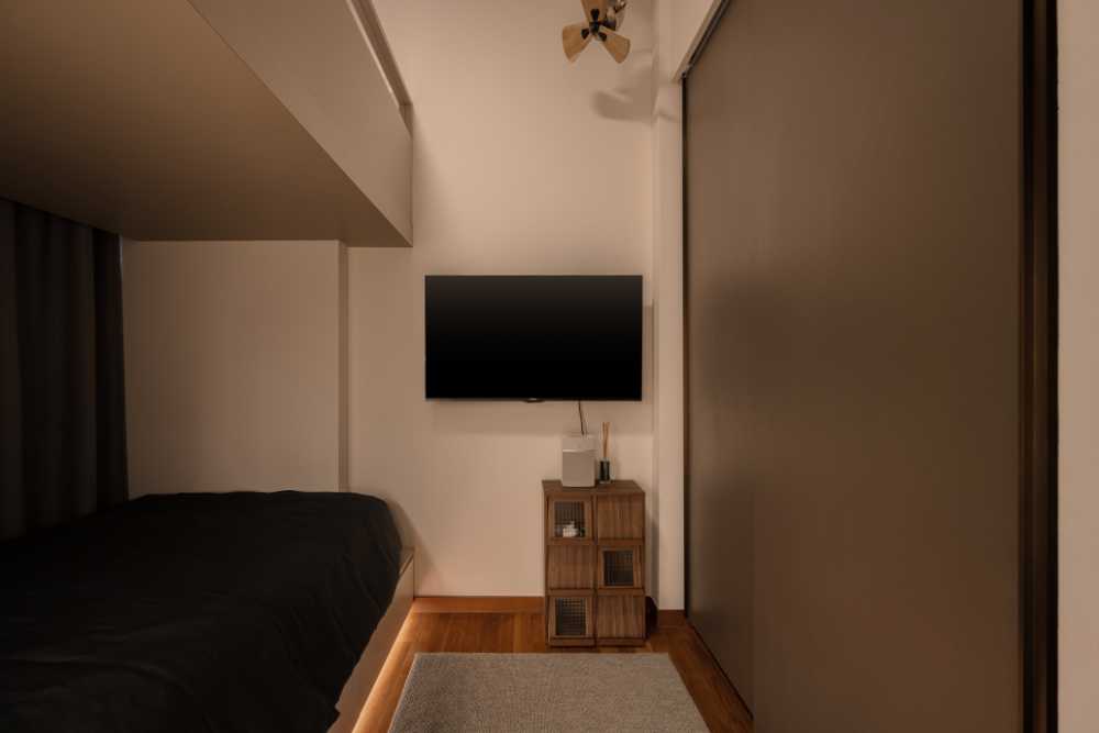 Modern Kids Room with Bookshelf and Platform Bed