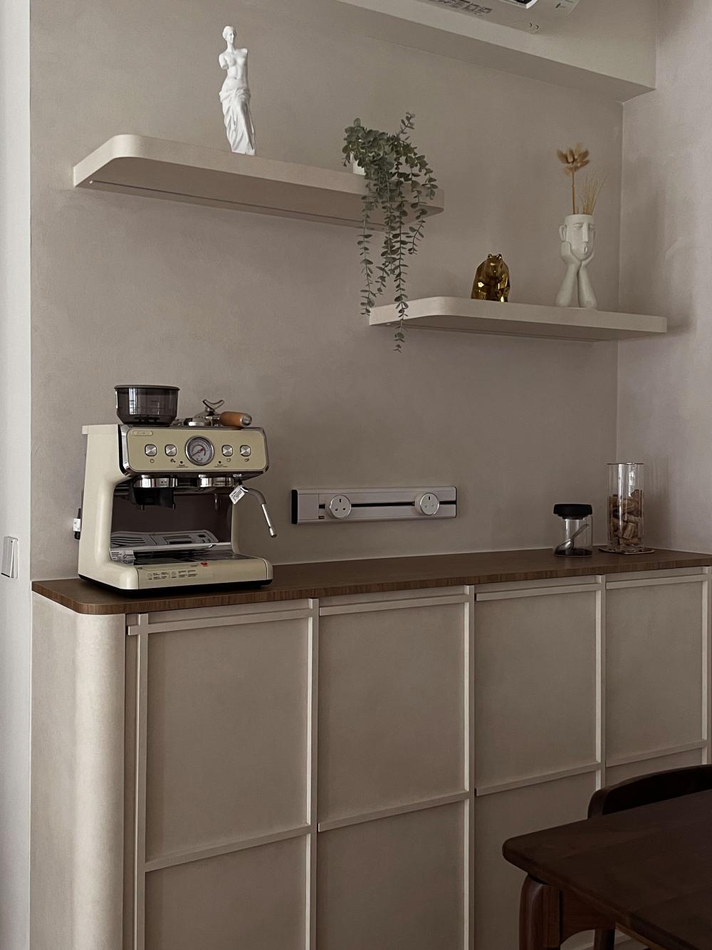 Scandinavian Pantry with Breakfast Counter and Console Table