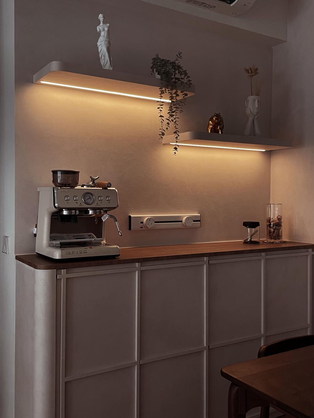 Scandinavian Pantry with Kitchen Island and Console Table