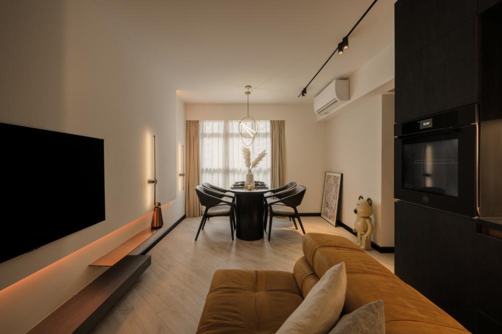 Contemporary Living Room with Sofa and TV