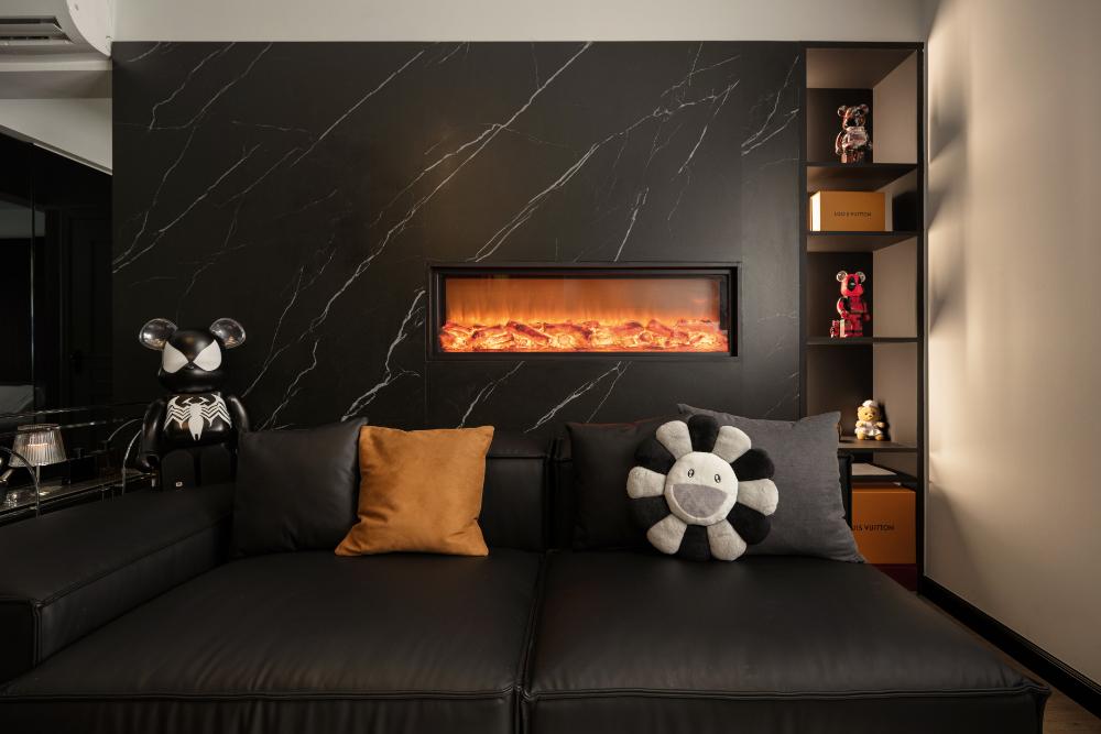 Contemporary Study with Bookshelf and Feature Wall