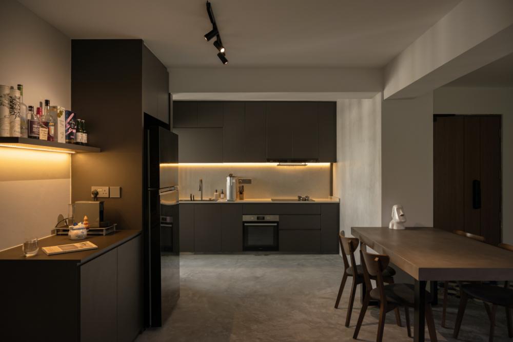 Industrial Kitchen with Countertop and Kitchen Accessories
