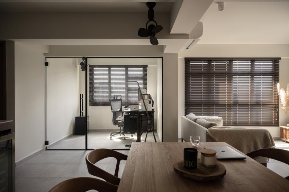 Scandinavian Home Office with Desk and Desk Chairs