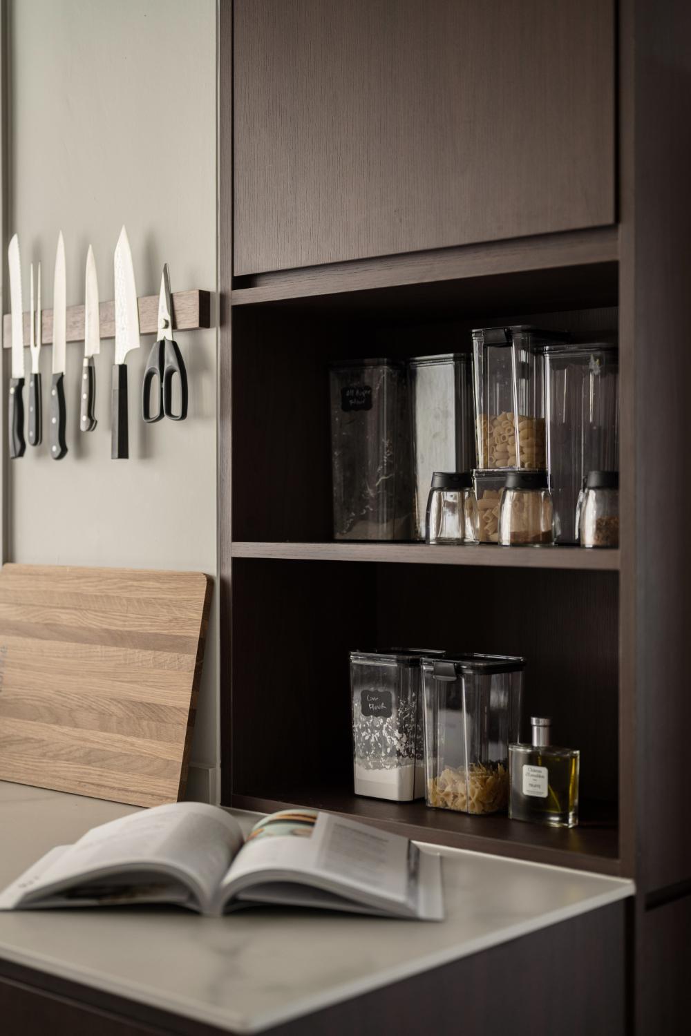 Scandinavian Kitchen with Countertop and Cupboard
