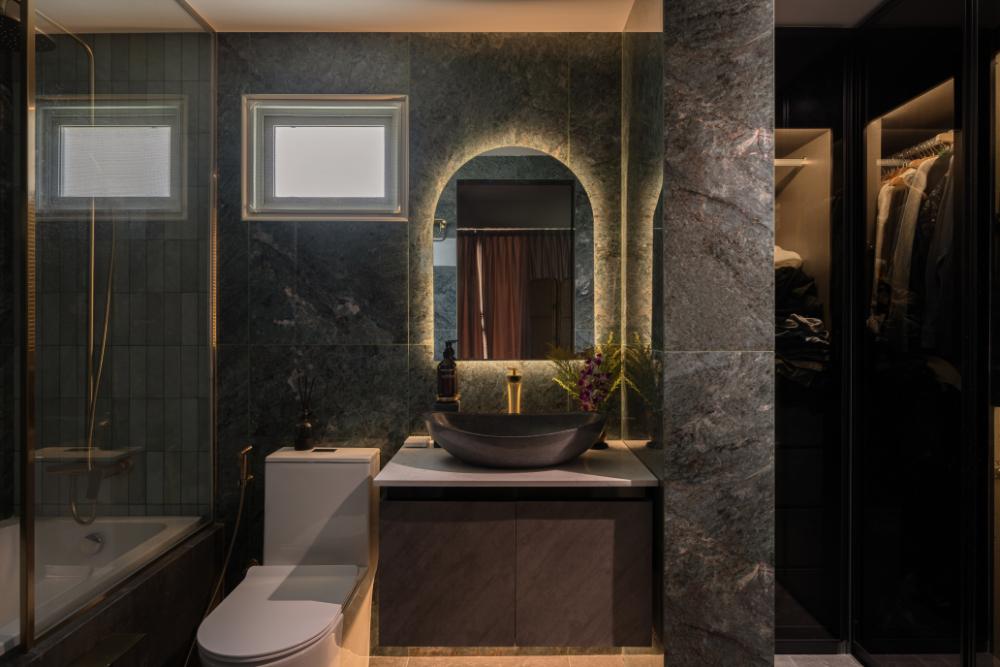 Modern Bathroom with Mirror and Wardrobe