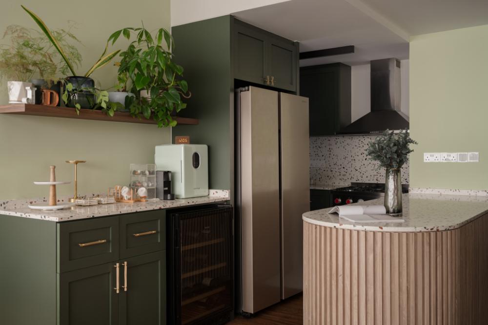 Modern Dining Room with Countertop and Kitchen Island