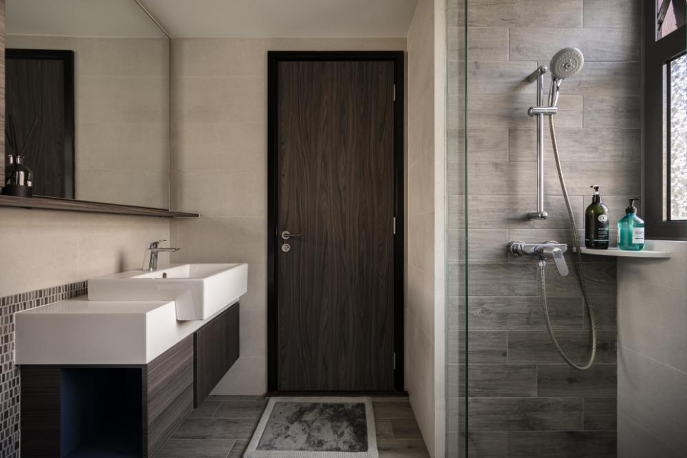 Modern Bathroom with Shower Screen and Bathroom Sinks