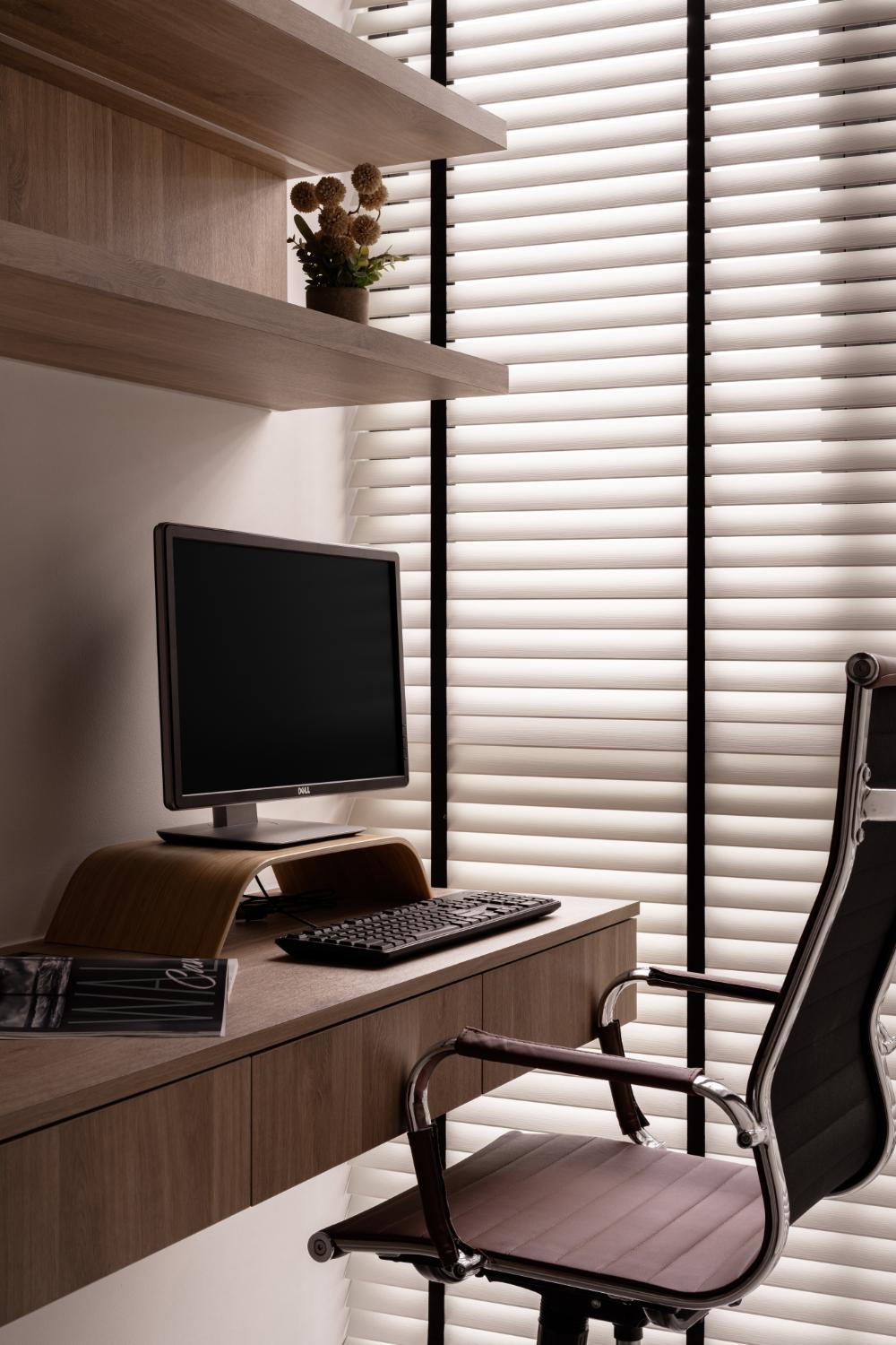 Industrial Study with Bookshelf and Open Storage