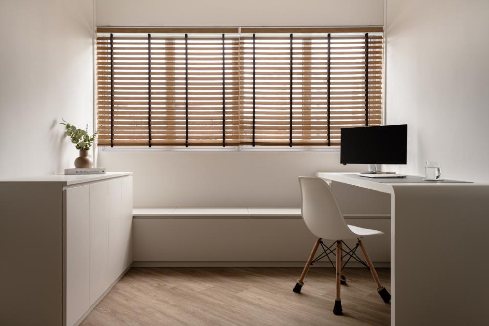 Scandinavian Study with Seating Bench and Desk