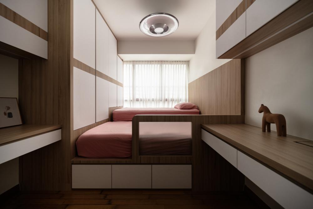 Modern Bedroom with Platform Bed and Desk