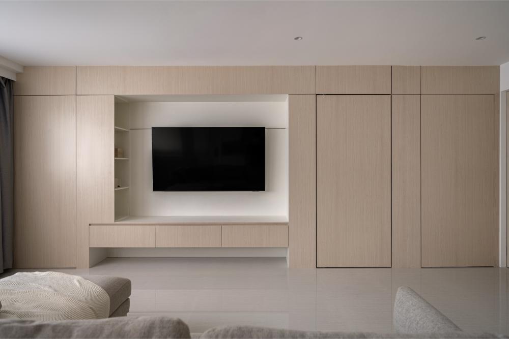 Scandinavian Living Room with TV Console and Storage Cabinets