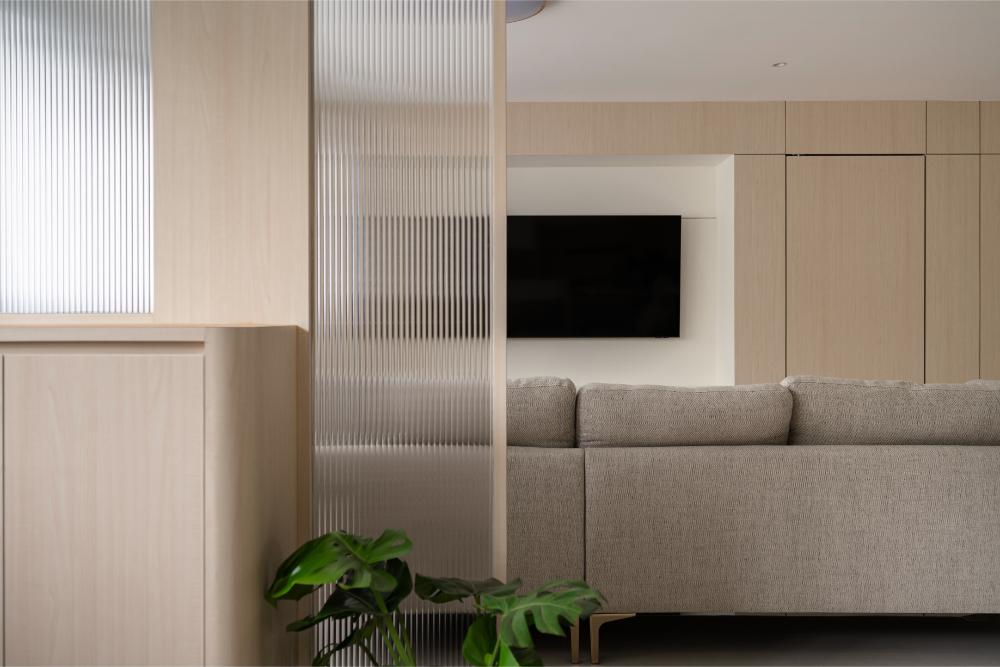 Scandinavian Living Room with Sofa and TV