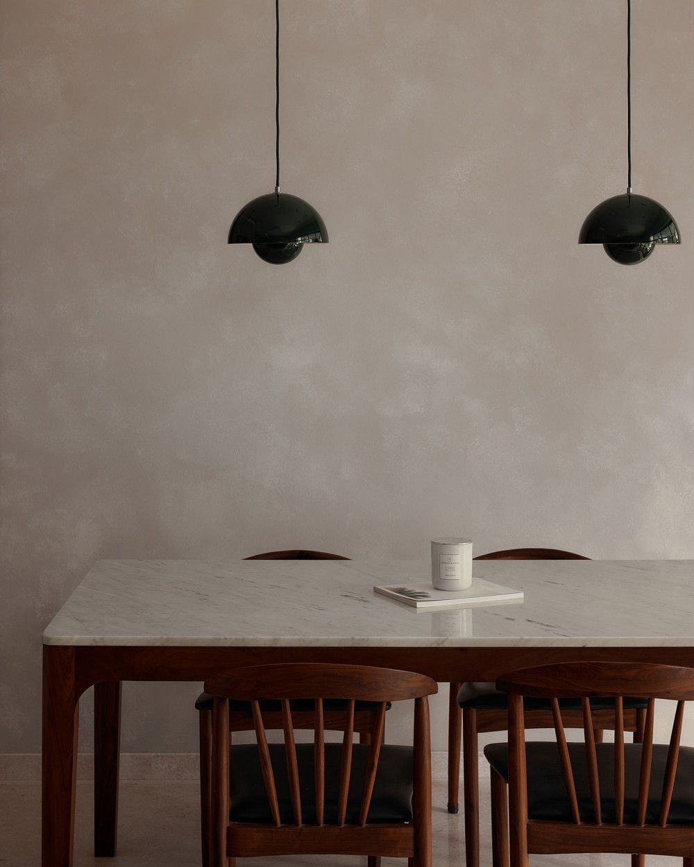Contemporary Dining Room with Dining Table and Lighting