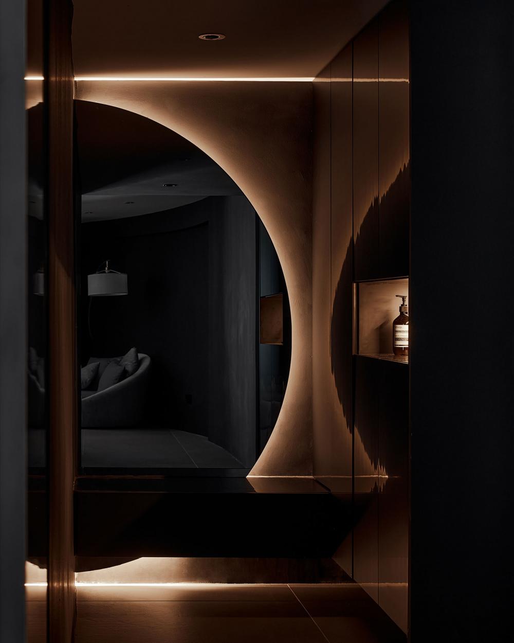 Contemporary Entryway with Mirror and Seating Bench