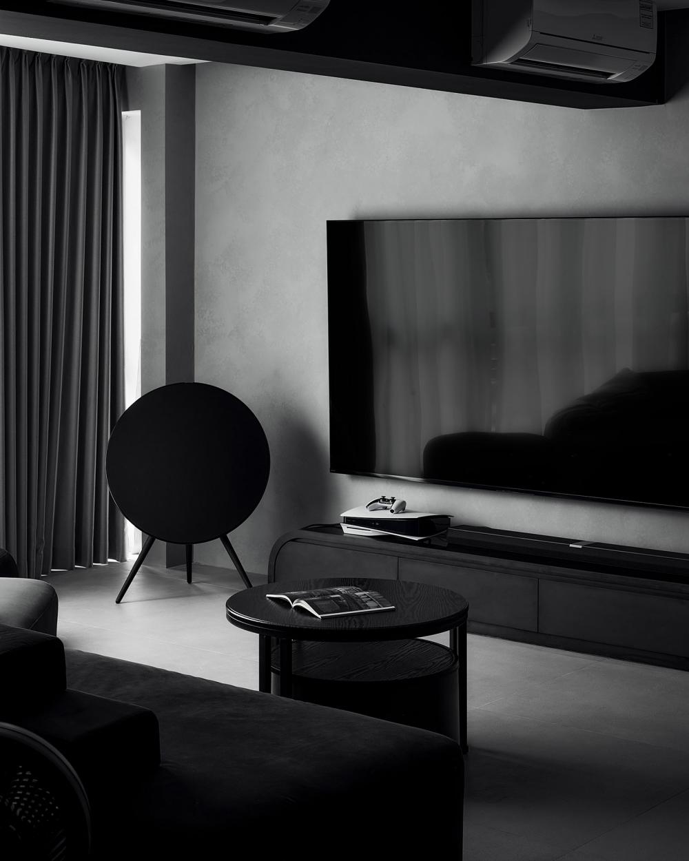 Contemporary Living Room with TV Console and Sofa
