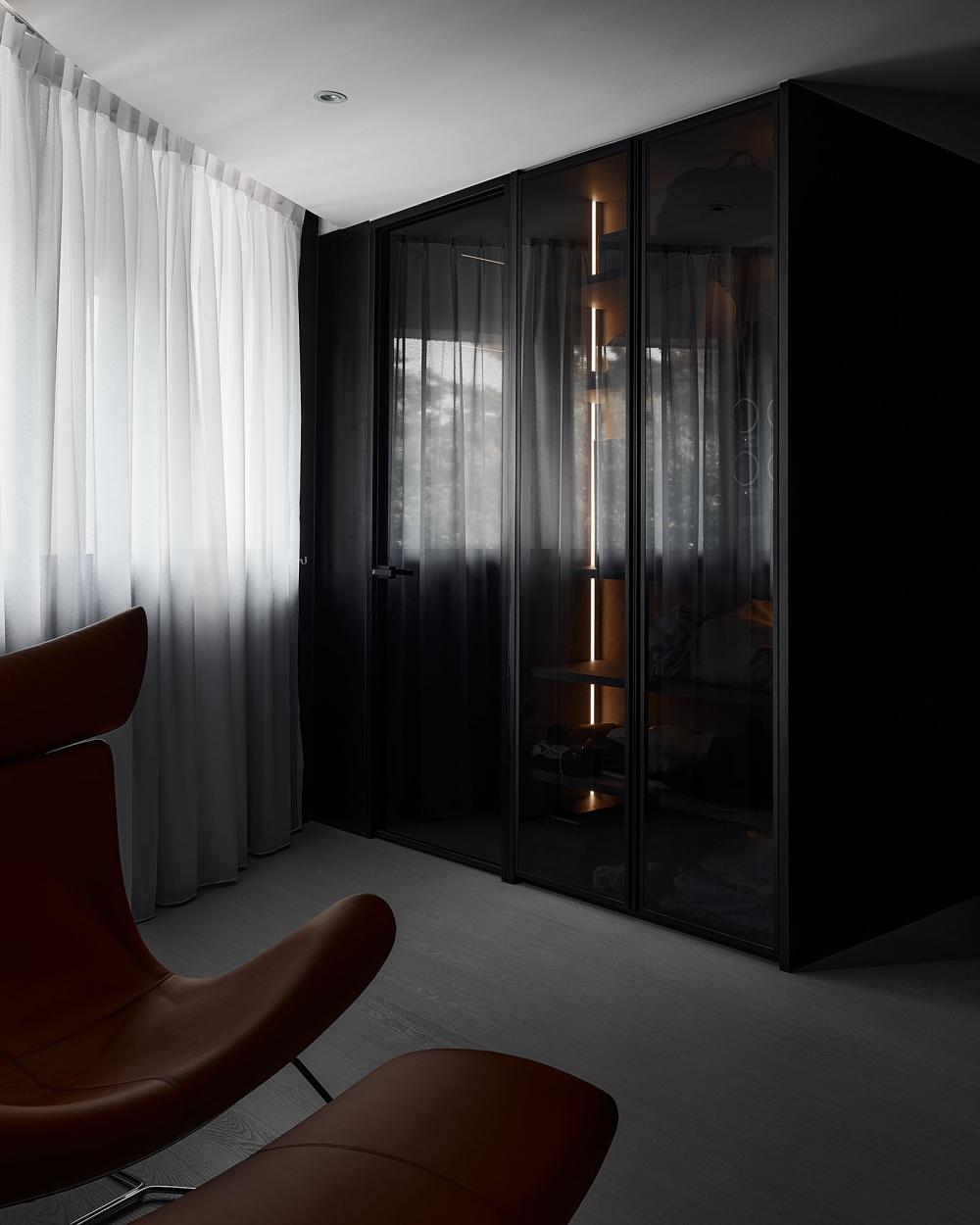 Contemporary Bedroom with Cove Lighting and Wardrobe