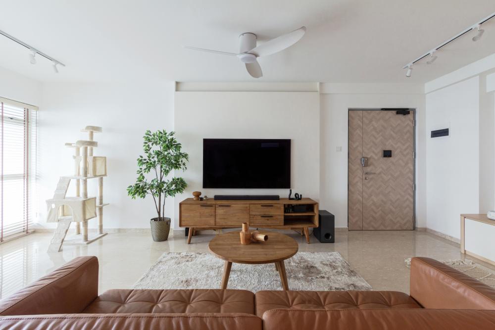 Scandinavian Living Room with Sofa and Side Table