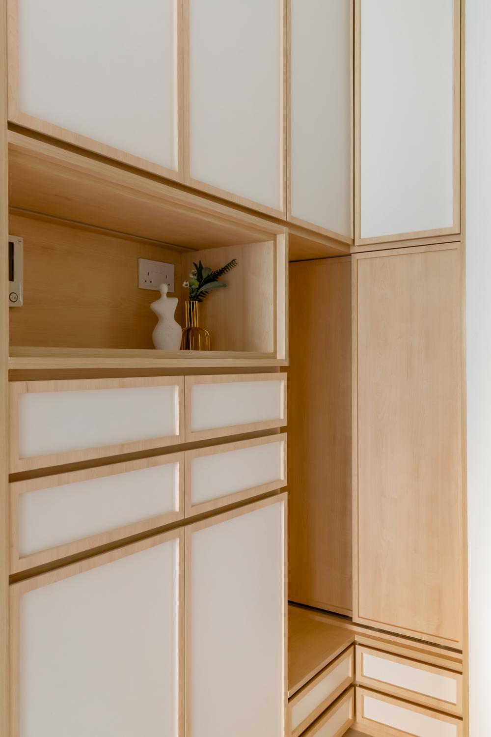 Modern Entryway with Small Storage and Shoe Cabinets