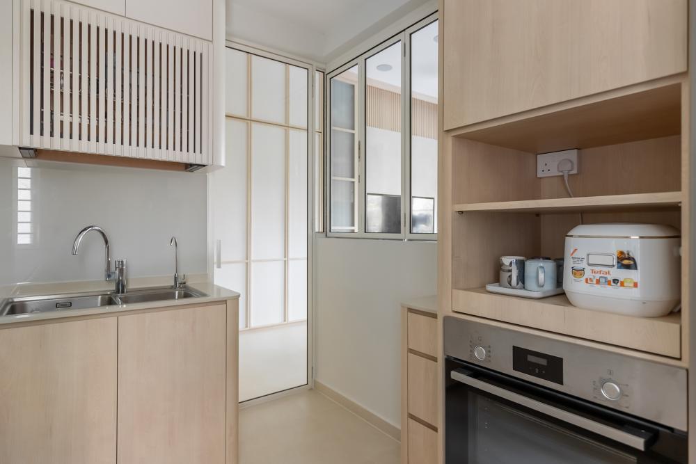 Modern Kitchen with Cupboard and Kitchen Accessories