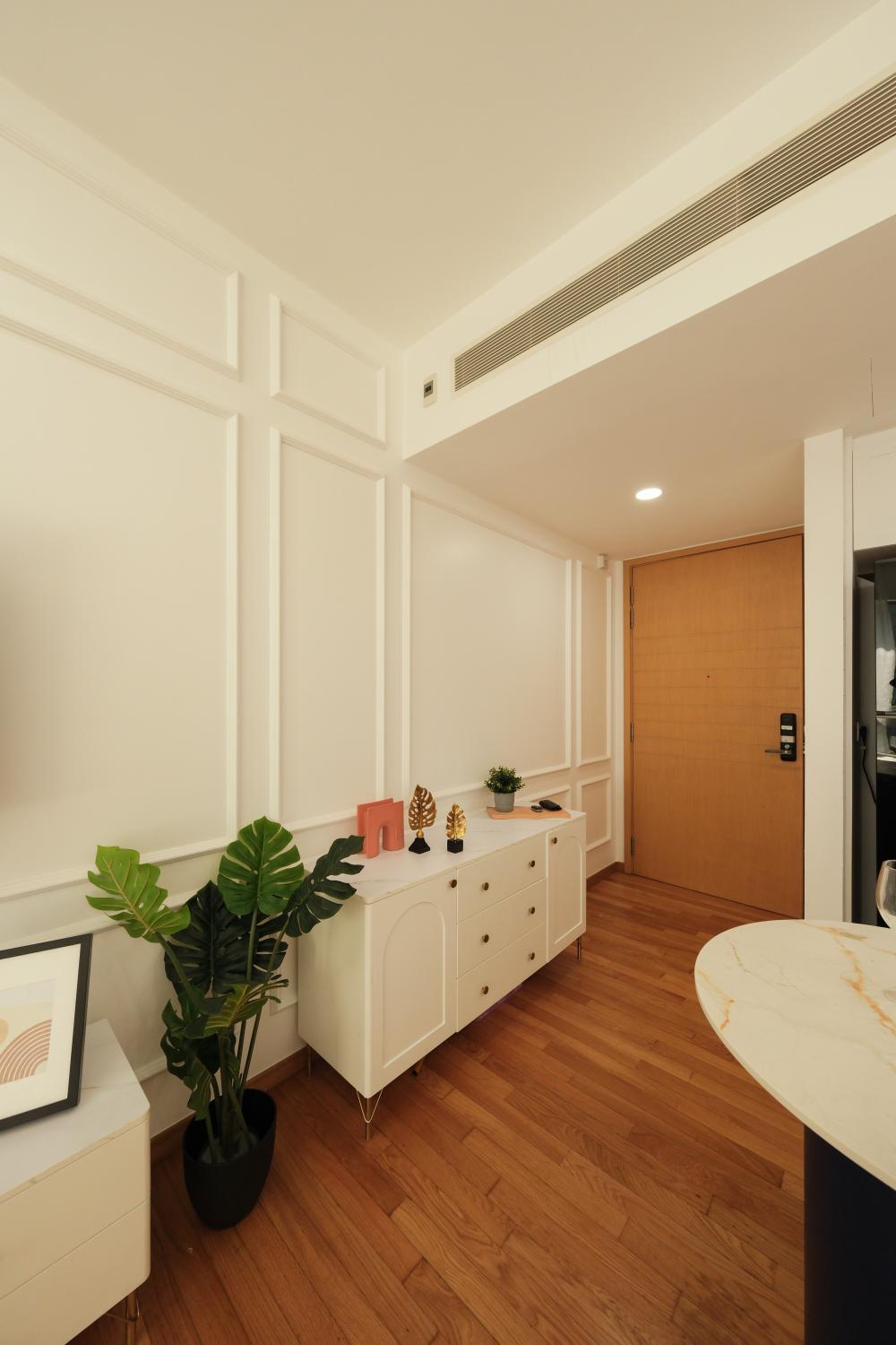 Modern Entryway with Shoe Rack and Small Storage
