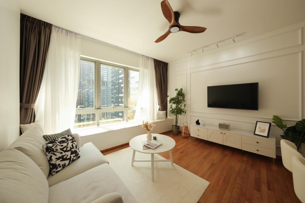 Modern Living Room with TV Console and Sofa