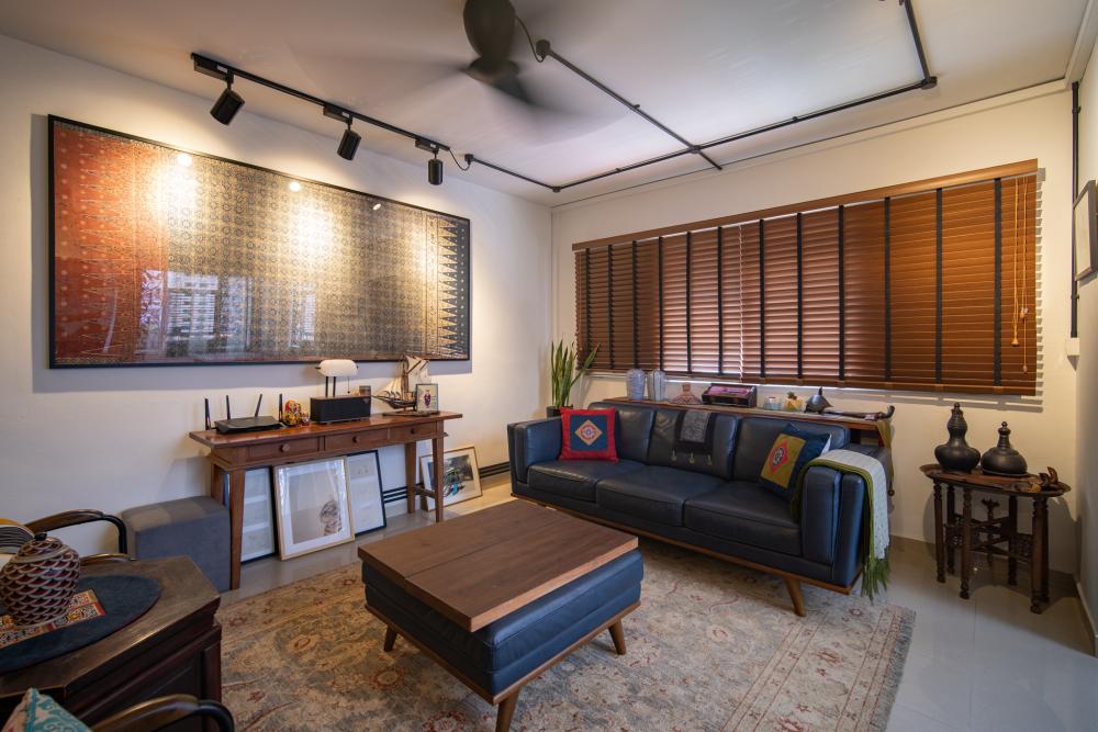 Industrial Living Room with Sofa and Coffee Table