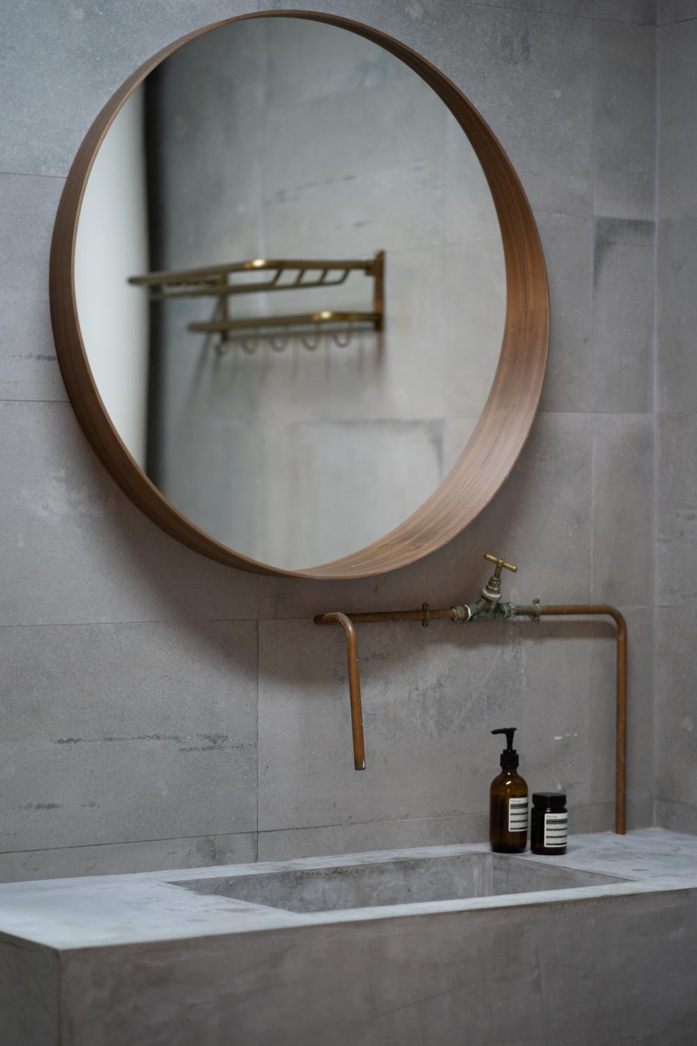 Industrial Bathroom with Mirror and Bathroom Mirrors