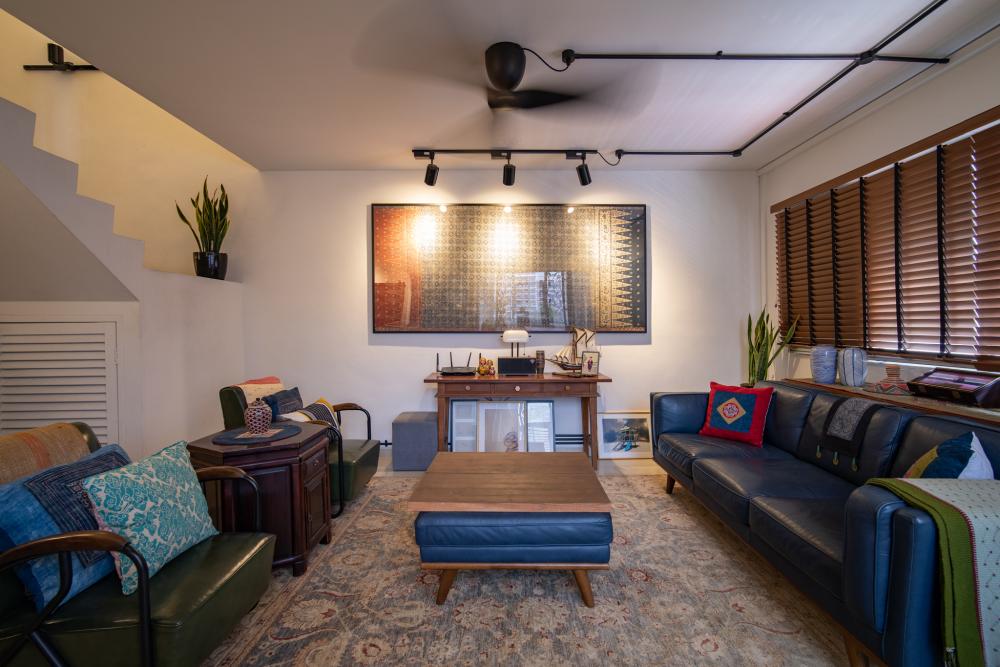 Industrial Living Room with Sofa and Coffee Table