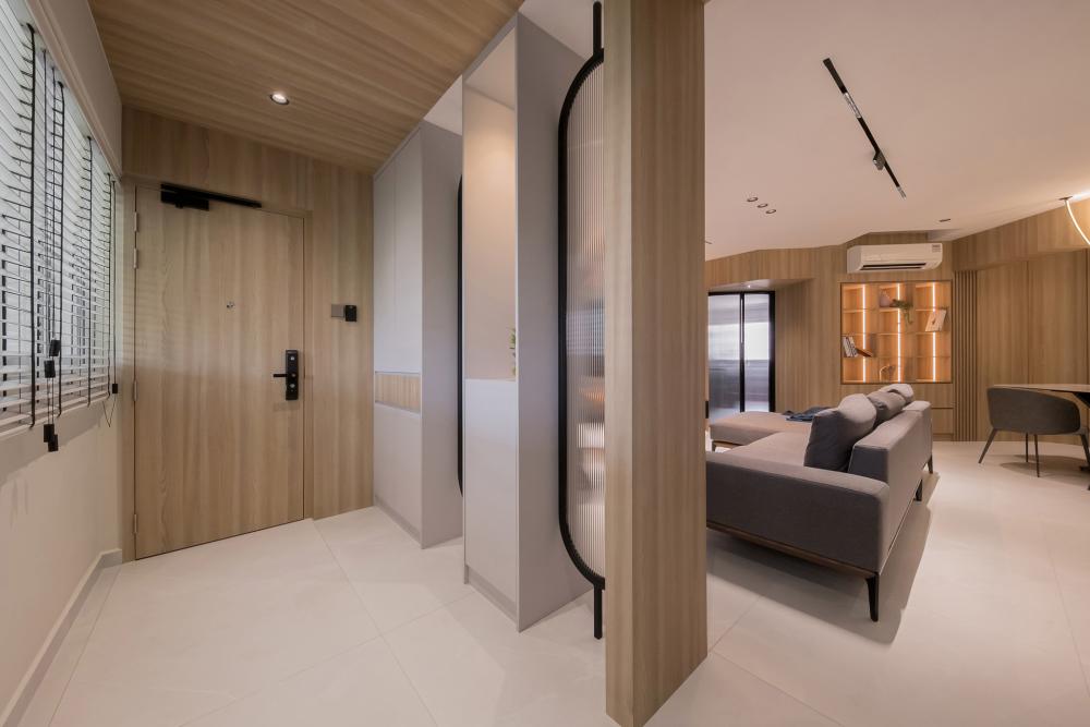 Contemporary Entryway with Small Storage and Shoe Cabinets