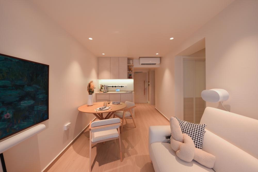 Minimalist Living Room with TV Console and Sofa