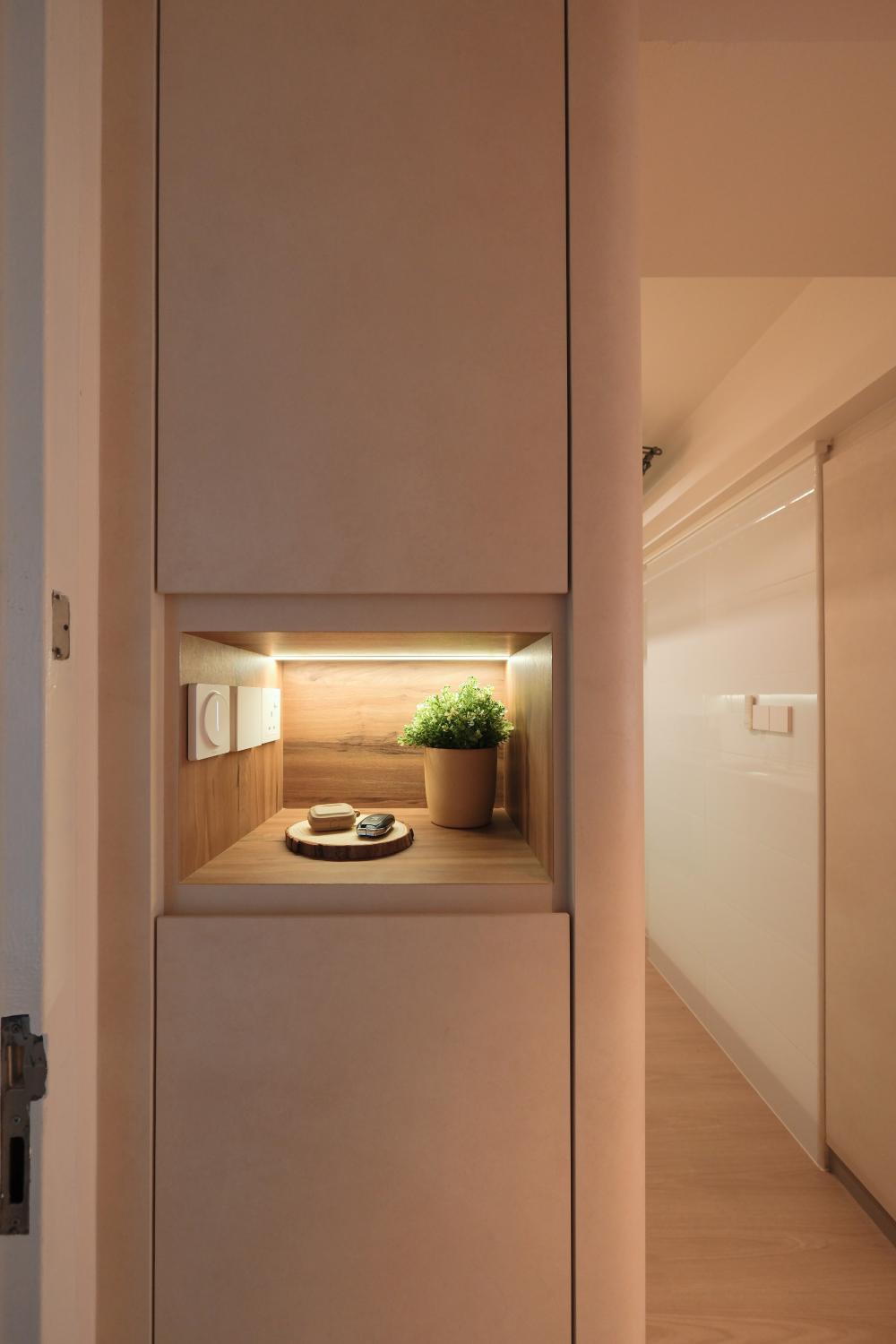 Minimalist Entryway with Shoe Rack and Small Storage