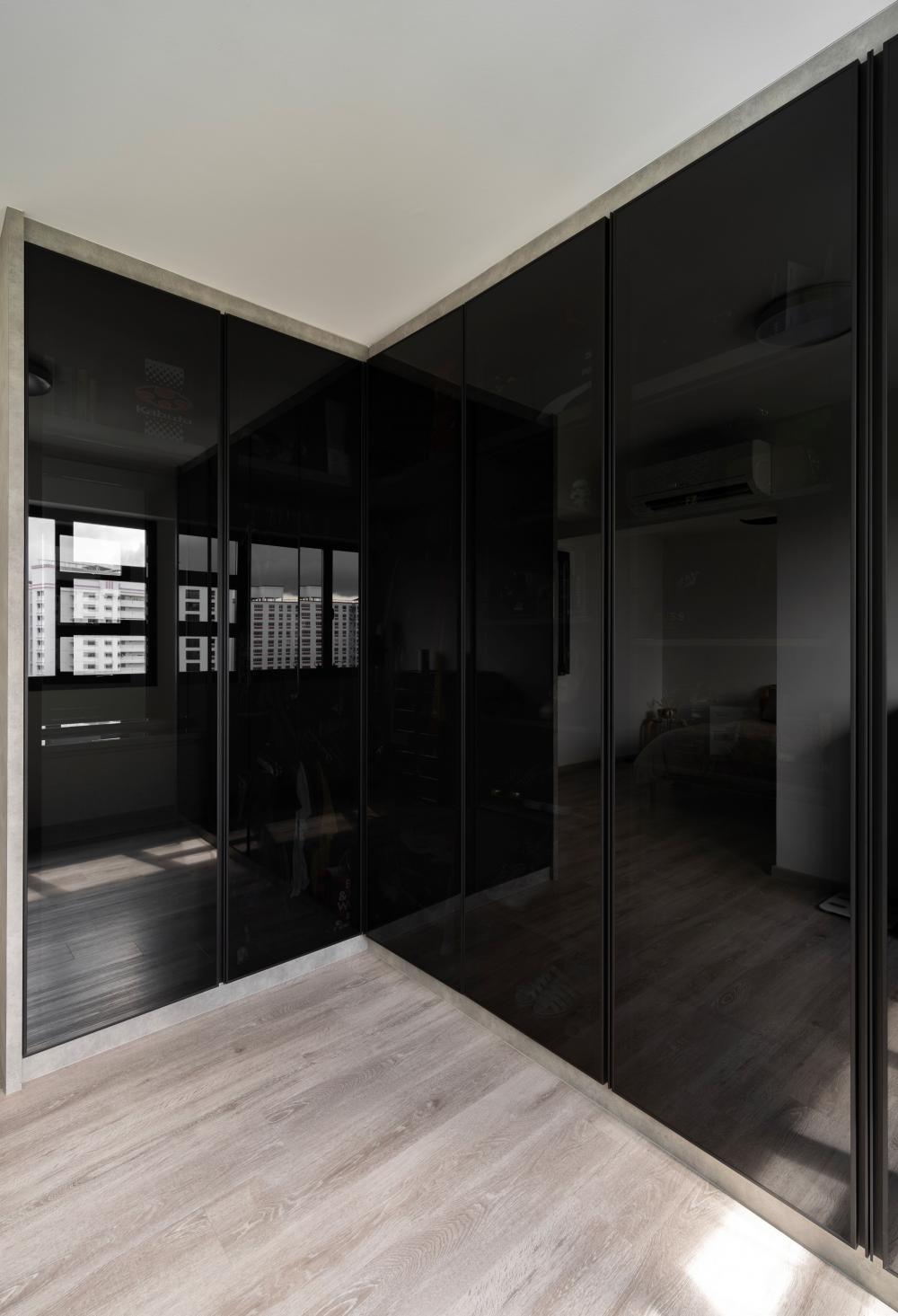 Modern Bedroom with Vinyl Flooring and Wardrobe