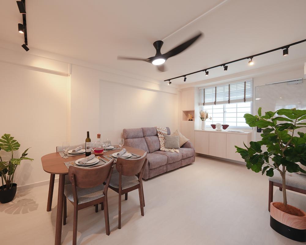Scandinavian Living Room with Sofa and TV