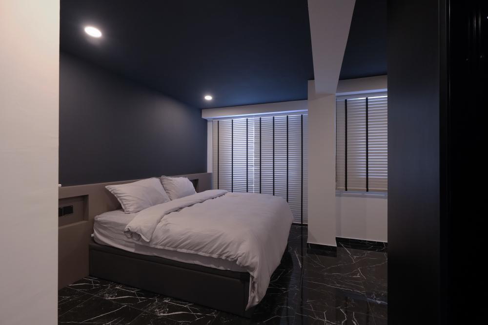 Contemporary Bedroom with Built-in Bed and Closet