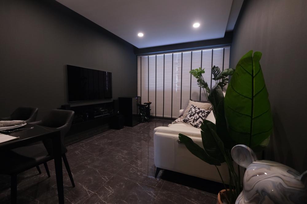Contemporary Living Room with Sofa and Lighting