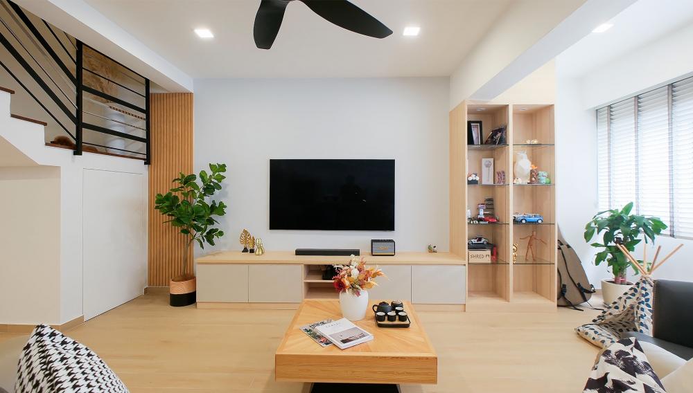 Scandinavian Living Room with Sofa and Side Table