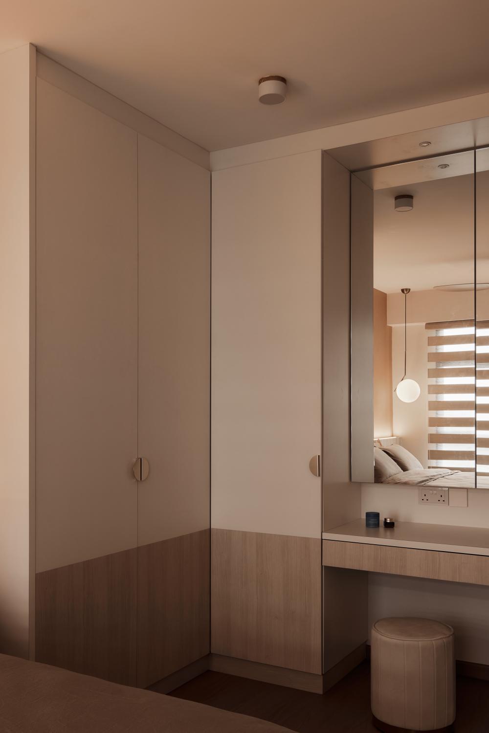 Scandinavian Bedroom with Wardrobe and Closet