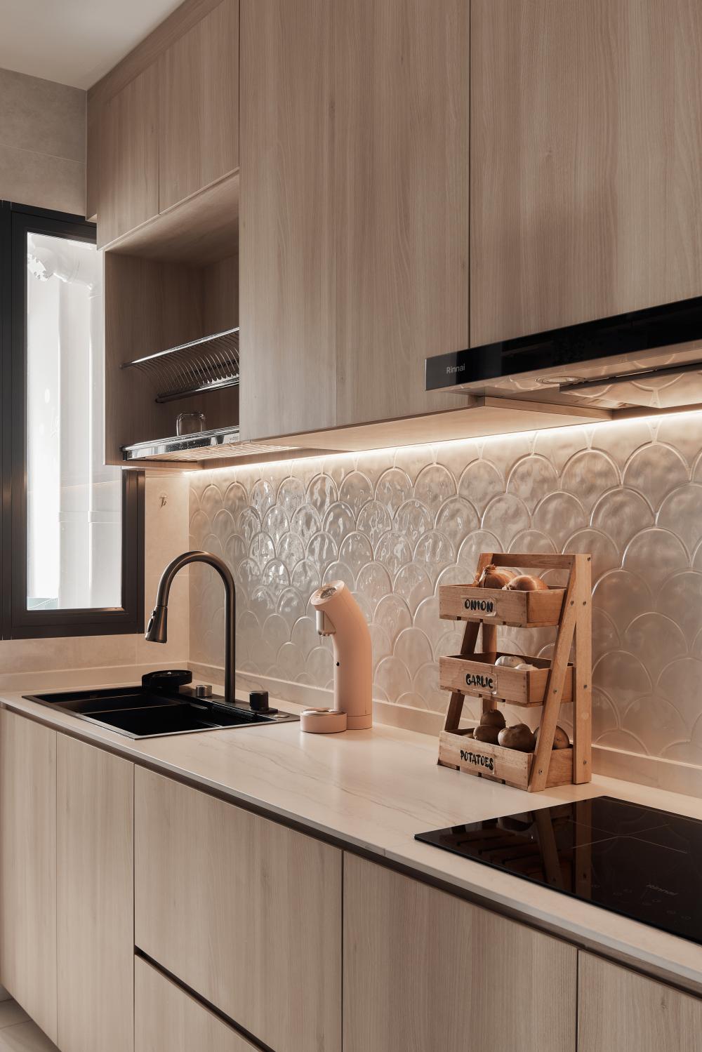 Scandinavian Kitchen with Kitchen Island and Kitchen Accessories