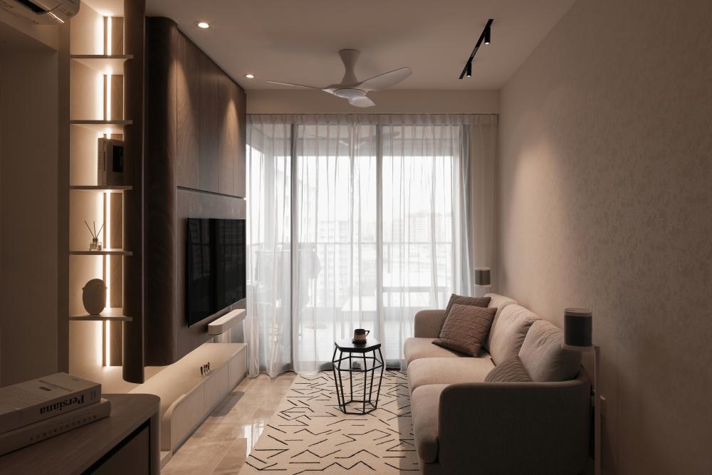 Modern Living Room with TV Console and Sofa
