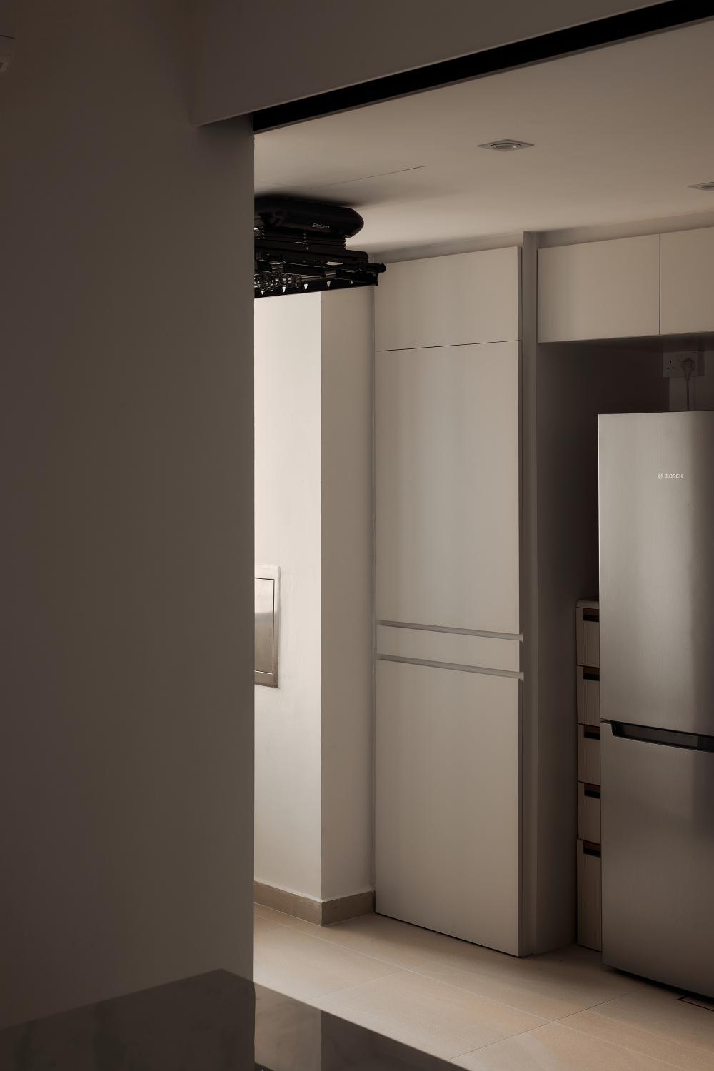 Contemporary Kitchen with Kitchen Window and Cupboard