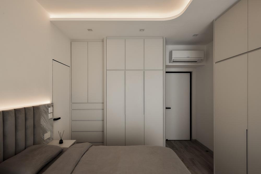 Contemporary Bedroom with Ceiling Light and Wardrobe