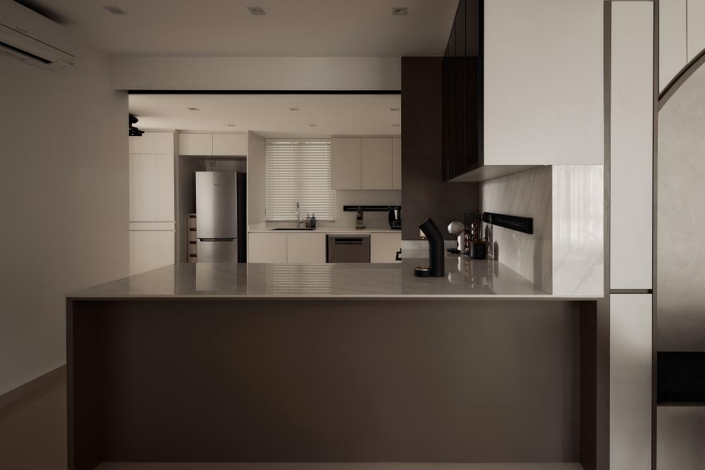 Contemporary Kitchen with Kitchen Window and Open Kitchen